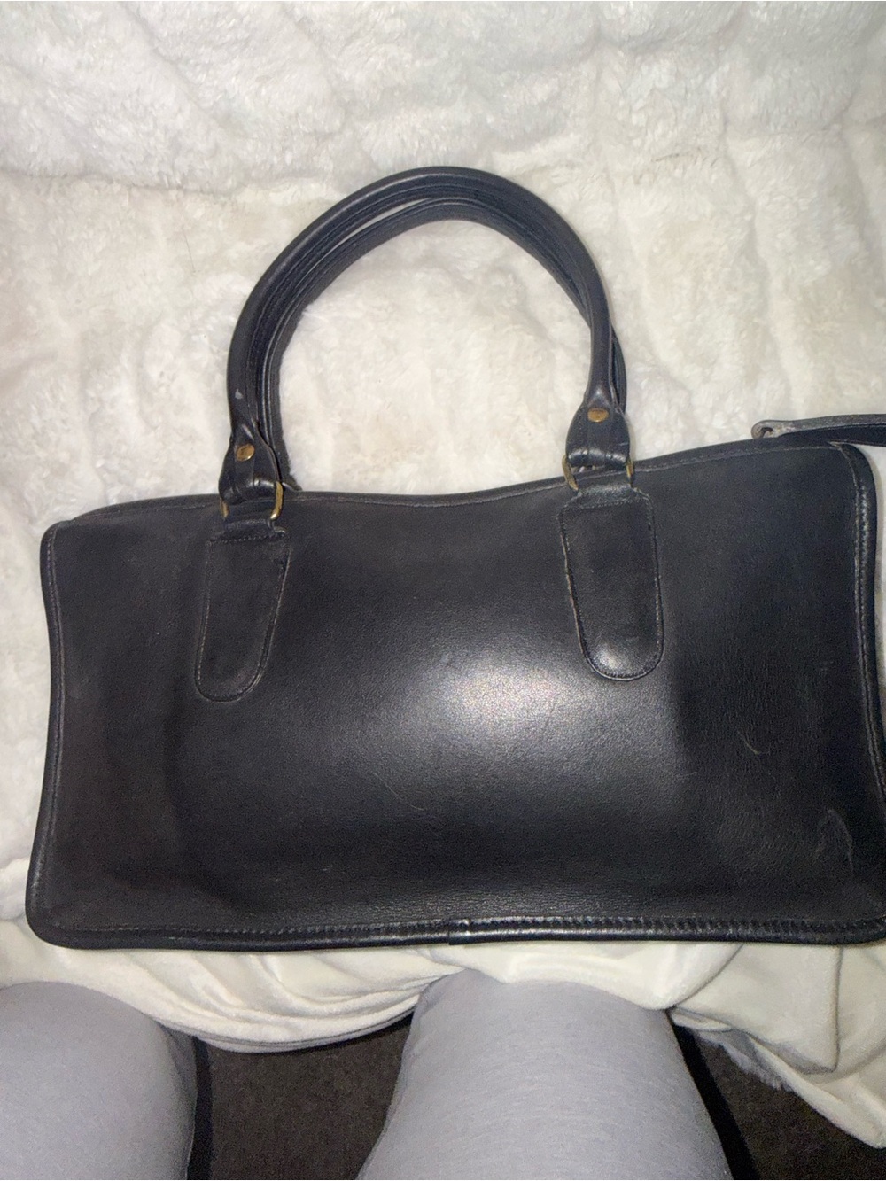 Coach Classic Black Leather Structured Handbag